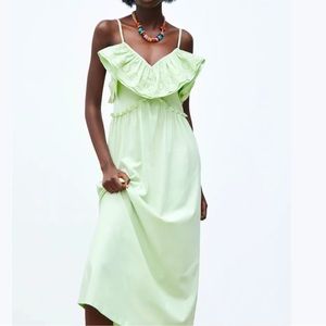 Zara | Dresses | Zara Green Strappy Slip Dress Size L | Poshmark